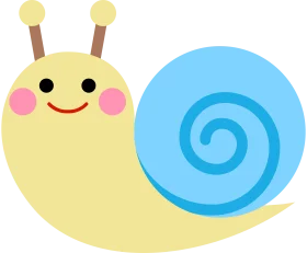 Adorable Cartoon Snail Clipart with Cute Smiley Face and Pastel Colors