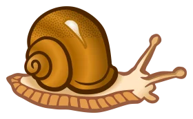 Adorable Golden-Hued Snail Clipart Illustration with Charming Cartoon Style