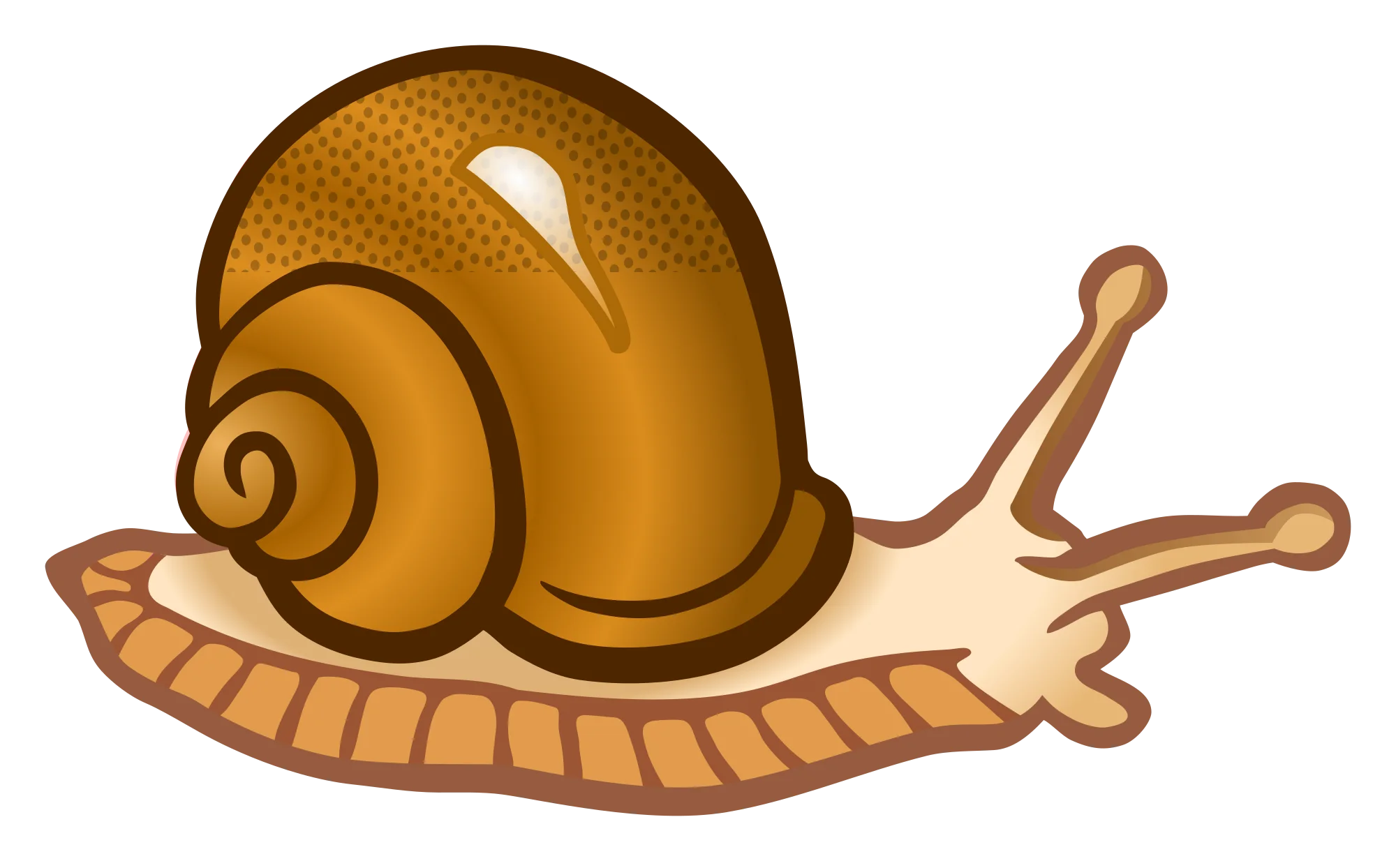 Adorable Golden-Hued Snail Clipart Illustration with Charming Cartoon Style