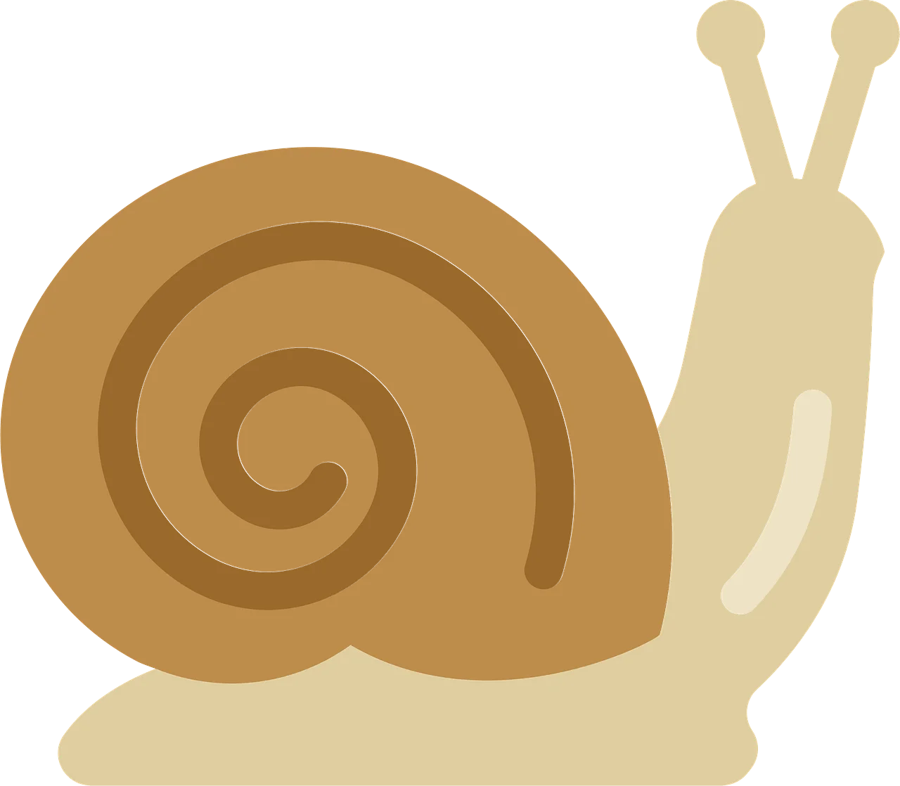 Adorable Minimalist Snail Clipart with Soft Earthy Color Palette and Swirled Shell