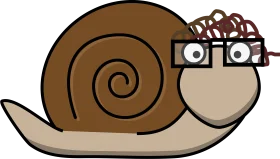 Adorable Nerdy Snail Clipart with Glasses and Spiral Shell Design