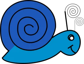 Whimsical Blue Cartoon Snail Clipart: A Playful Illustration of Slow-Moving Charm