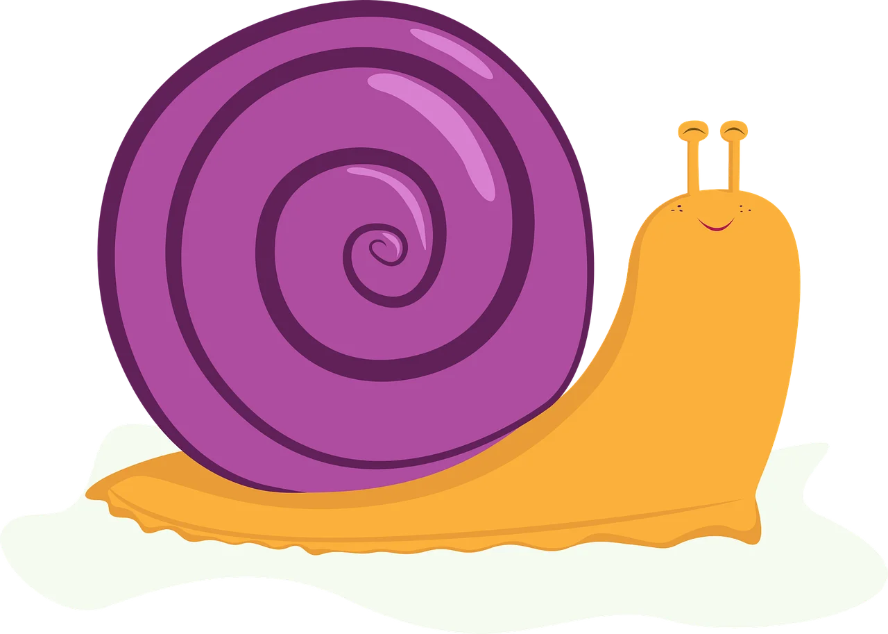 Whimsical Purple and Golden Snail Clipart - Adorable Spiral Shell Design