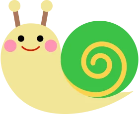 Adorable Cartoon Snail Clipart with Cheerful Expression and Pastel Colors