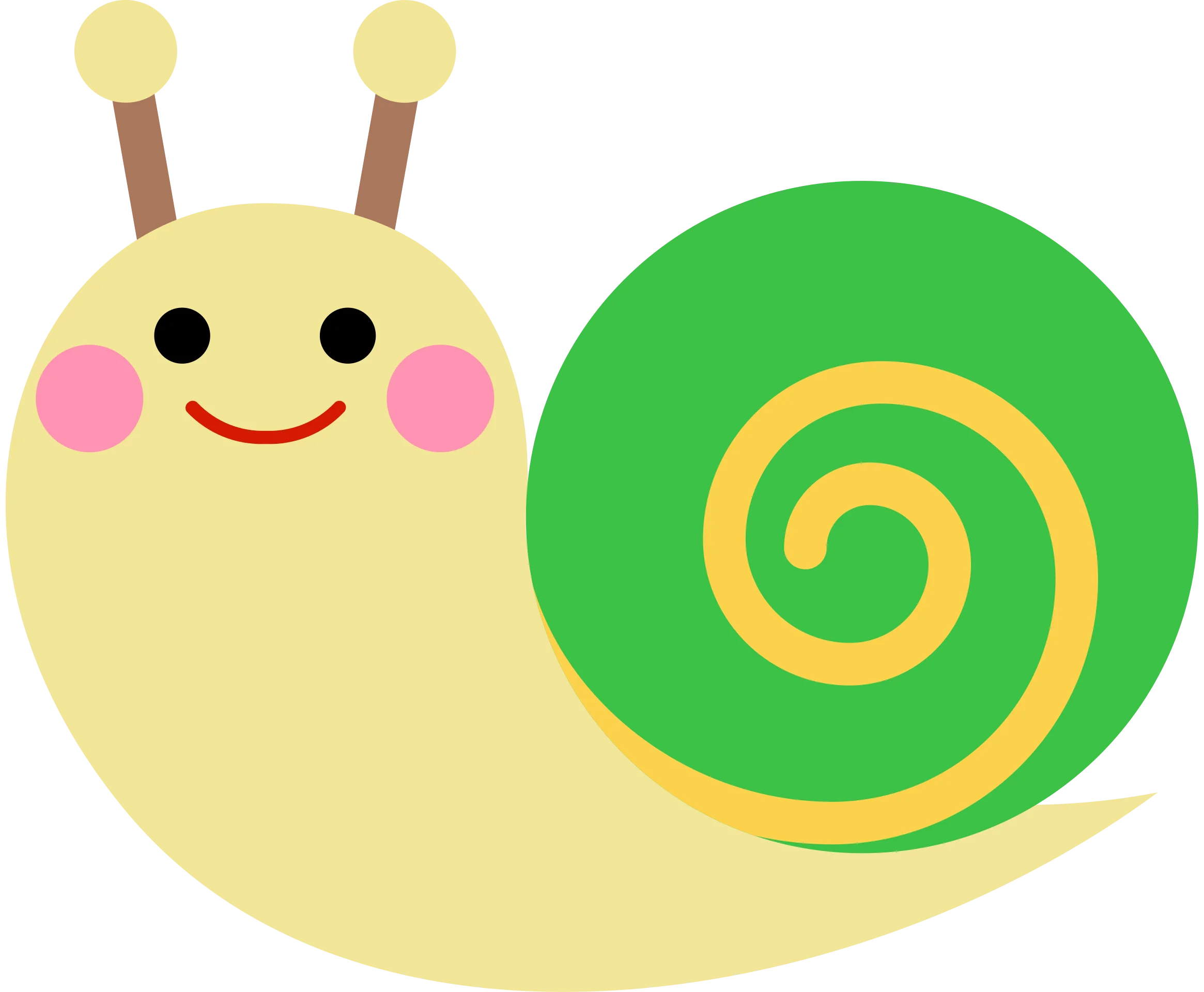 Adorable Cartoon Snail Clipart with Cheerful Expression and Pastel Colors
