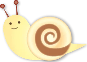 Adorable Pastel Yellow Cartoon Snail Clipart with Soft Spiral Shell Design