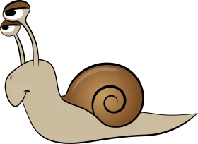 Charming Cartoon Snail Clipart Illustration with Spiral Shell and Expressive Eyes