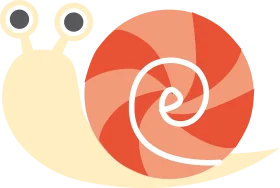 Charming Geometric Snail Clipart with Soft Color Palette and Whimsical Design