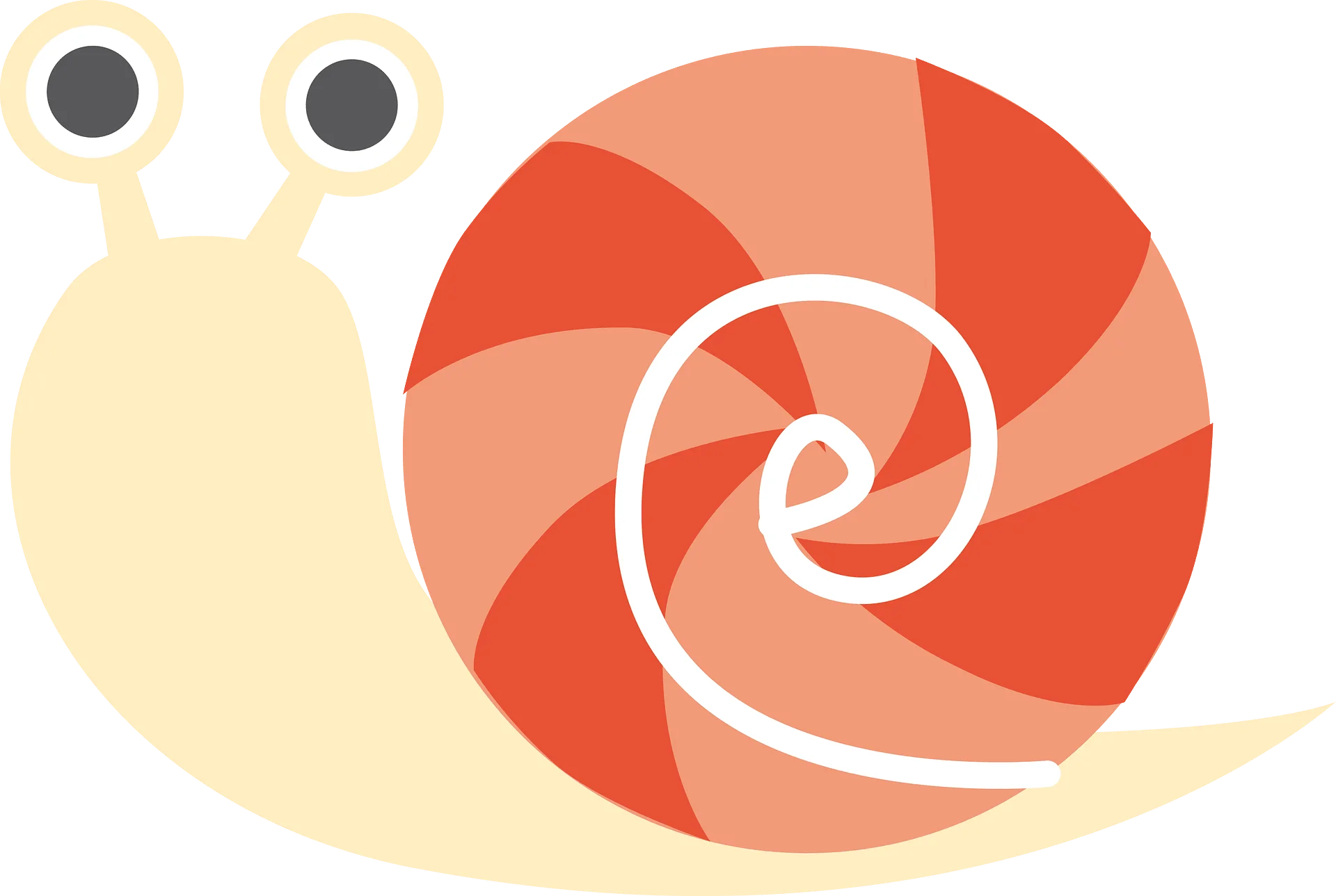 Charming Geometric Snail Clipart with Soft Color Palette and Whimsical Design