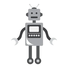 Classic Monochrome Retro Robot Clipart: Vintage Mechanical Character Design