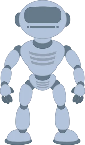 Minimalist Futuristic Robotic Clipart with Sleek Metallic Design
