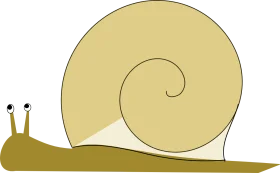 Minimalist Hand-Drawn Snail Clipart with Soft Color Palette and Curved Shell