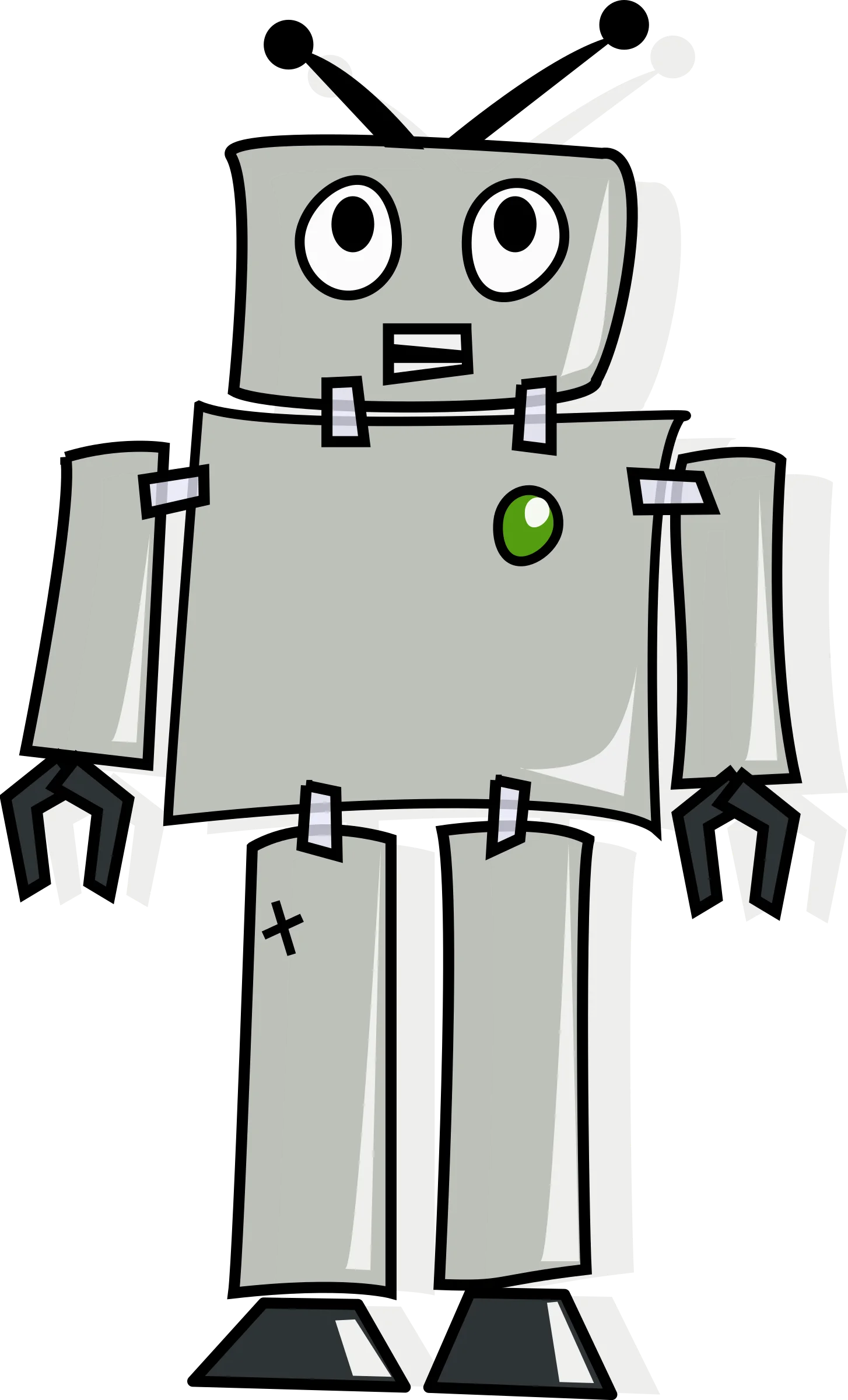 Retro Mechanical Friend: Charming Vintage Robot Clipart Design with Quirky Appeal