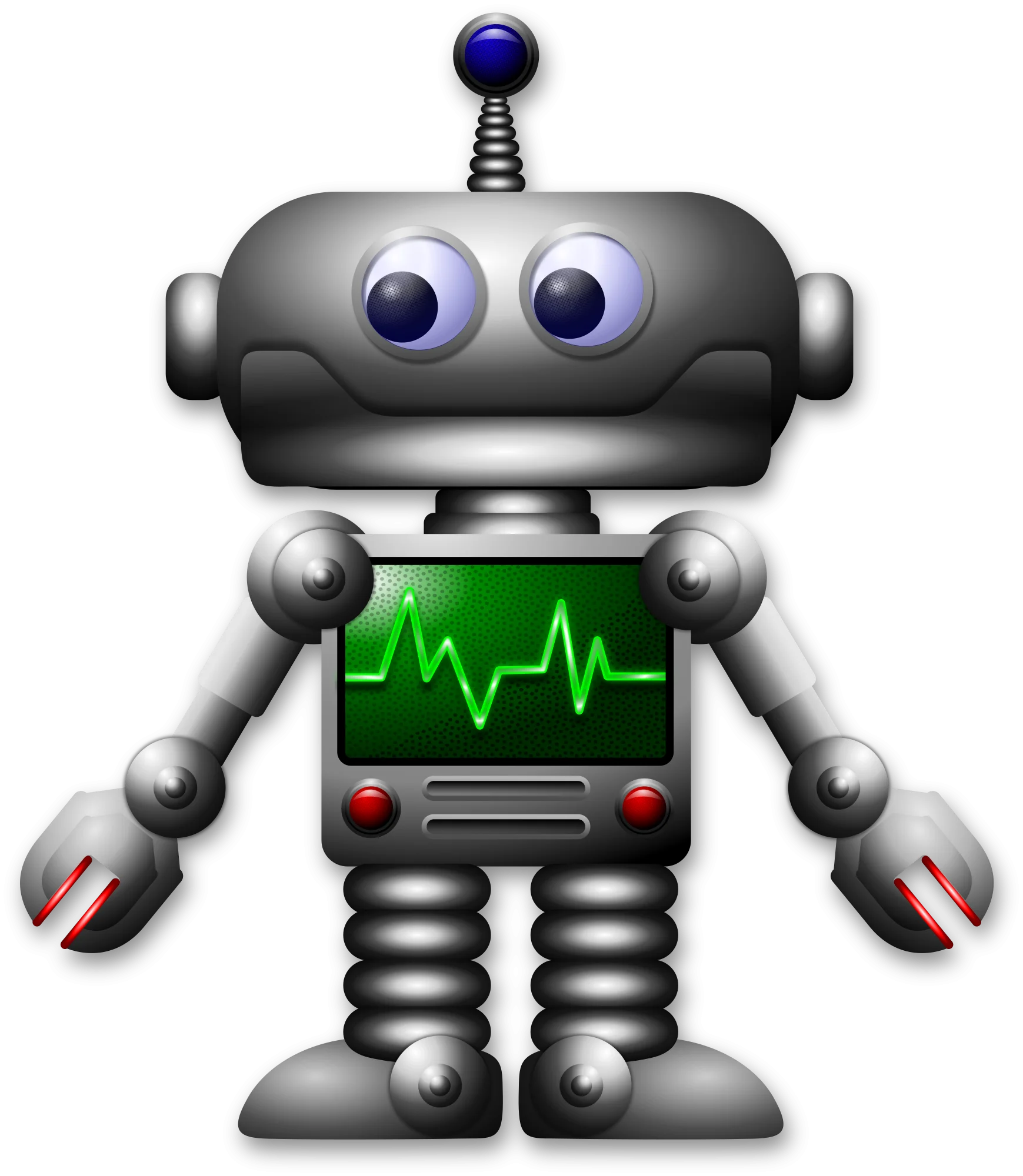 Retro Sci-Fi Cartoon Robot Clipart with Charming Electronic Personality