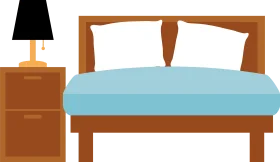Minimalist Bedroom Interior Design Clipart with Wooden Furniture Elements