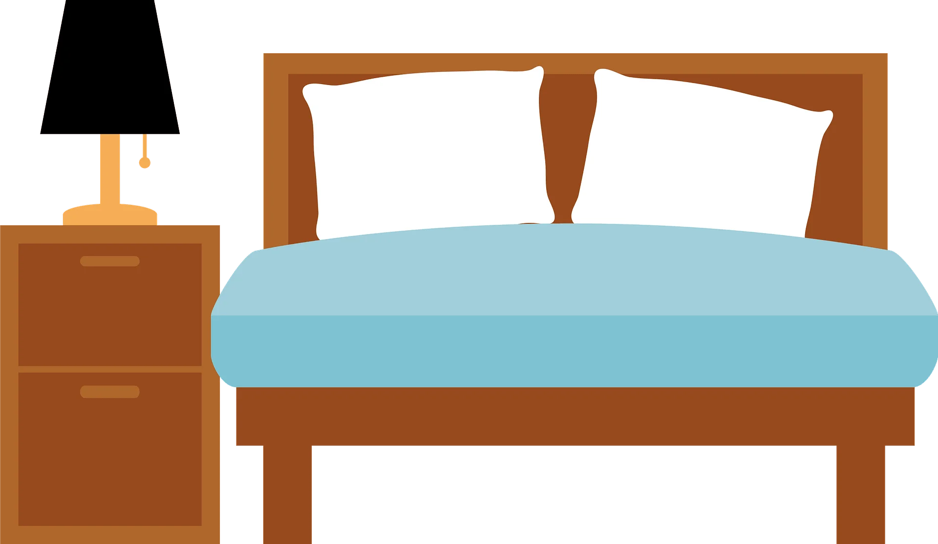 Minimalist Bedroom Interior Design Clipart with Wooden Furniture Elements