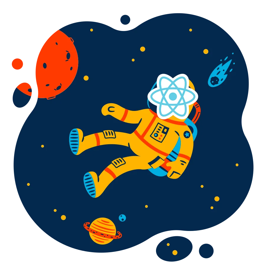 Adventurous Cartoon Astronaut Exploring Cosmic Space Realms Clipart Illustration