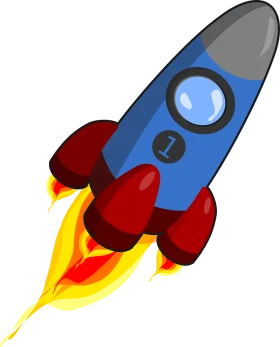 Animated Cartoon Rocket Clipart Soaring Through Cosmic Adventure