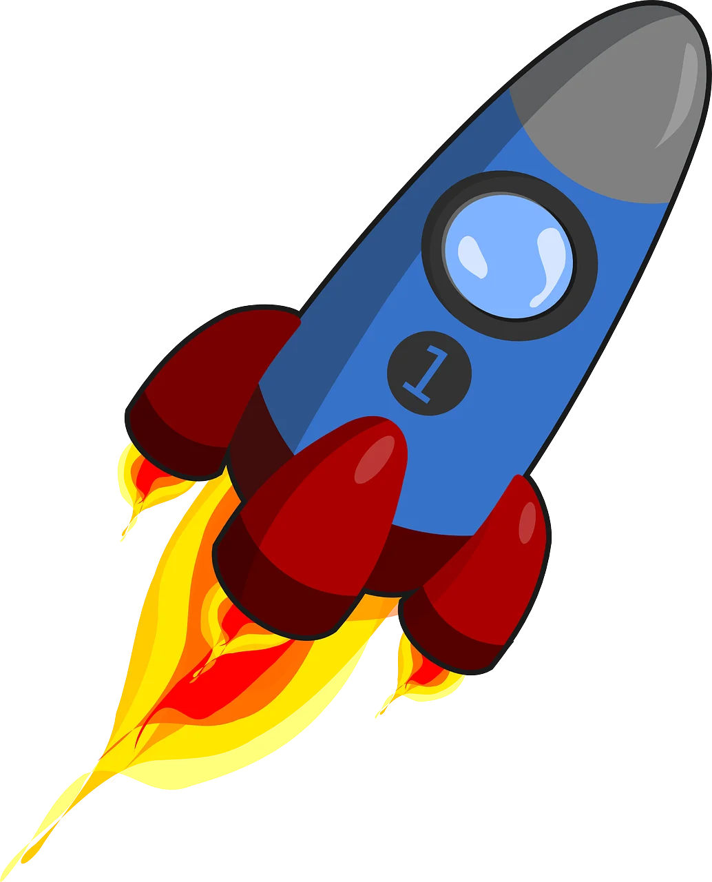 Animated Cartoon Rocket Clipart Soaring Through Cosmic Adventure