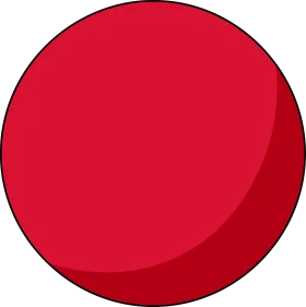 Bold Crimson Circular Clipart Design - Smooth Monochromatic Red Sphere Graphic