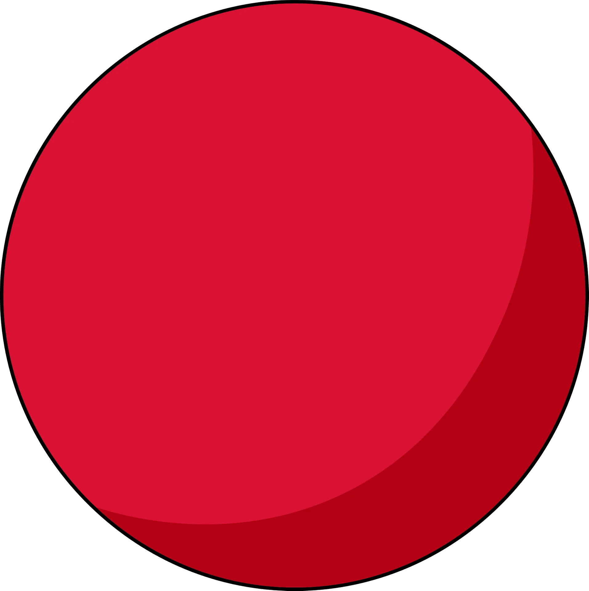 Bold Crimson Circular Clipart Design - Smooth Monochromatic Red Sphere Graphic