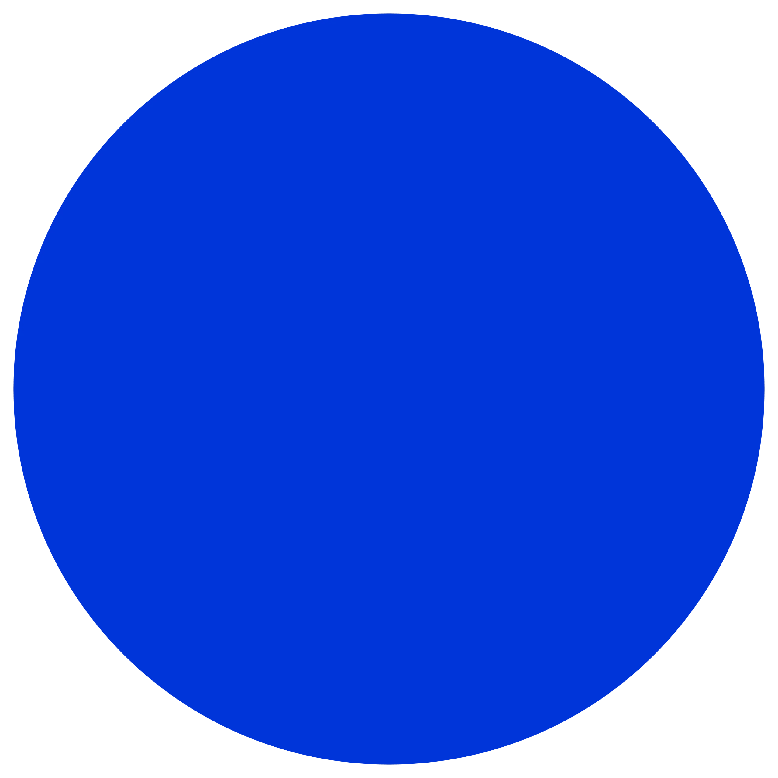 Bold Royal Blue Perfect Circle Minimalist Geometric Clipart Design Element