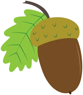 Charming Autumn Acorn and Leaf Clipart: Nature's Delicate Design