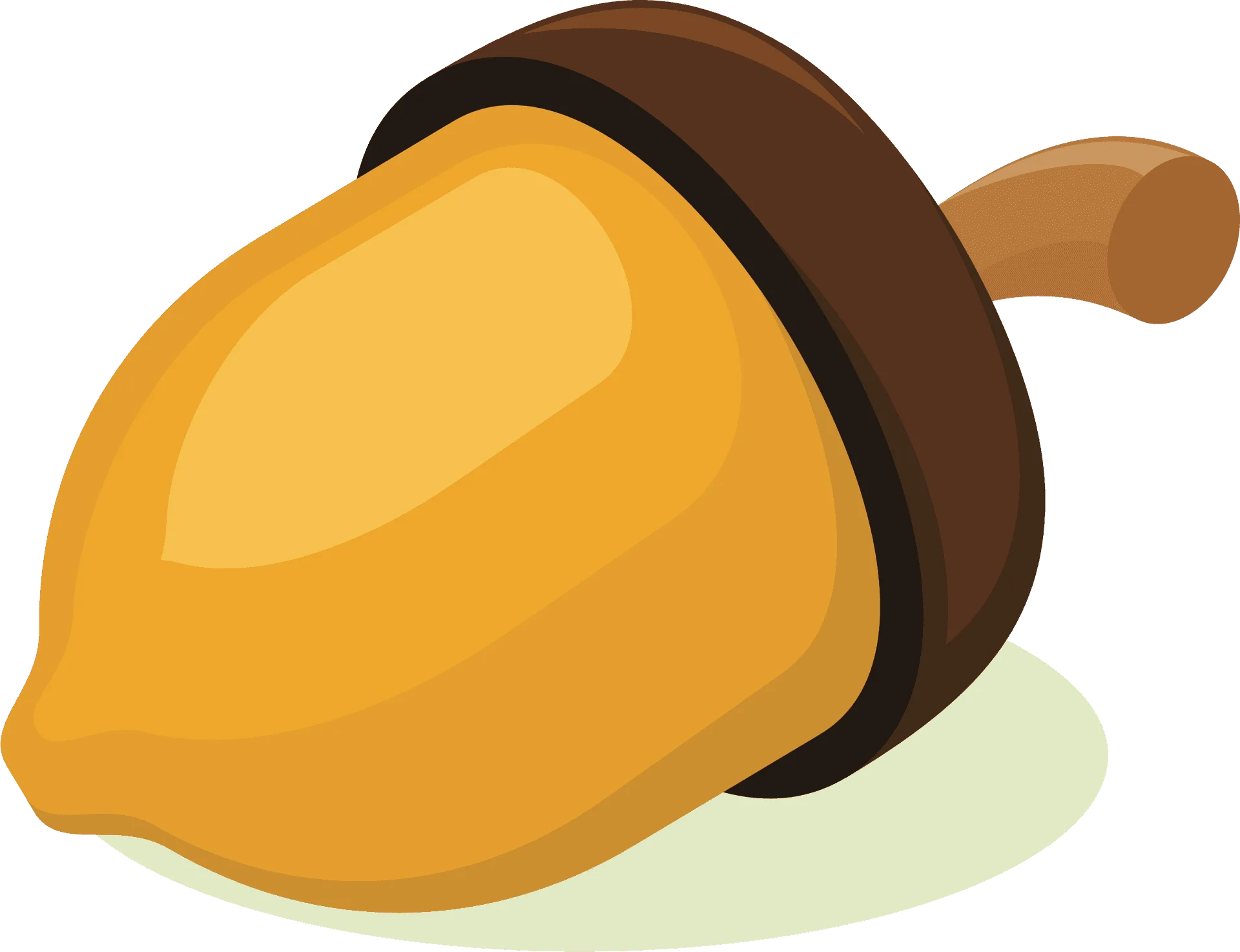 Charming Golden Acorn Clipart with Warm Brown Cap and Stylized Design