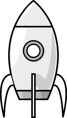 Classic Monochrome Space Exploration Rocket Clipart Design
