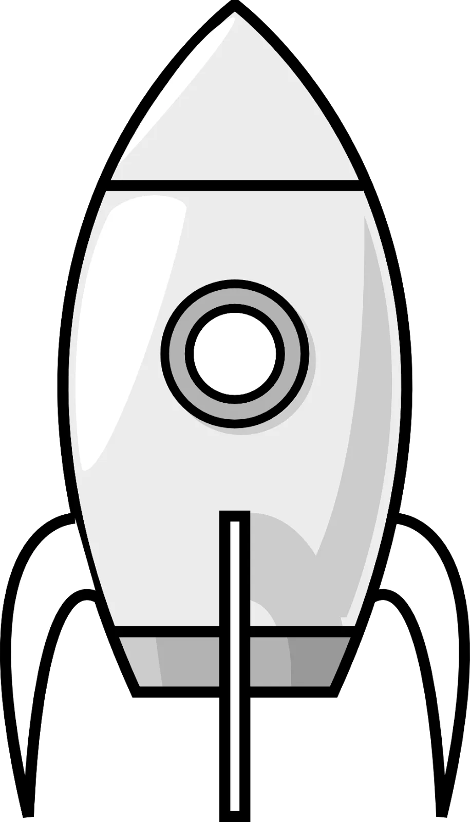 Classic Monochrome Space Exploration Rocket Clipart Design