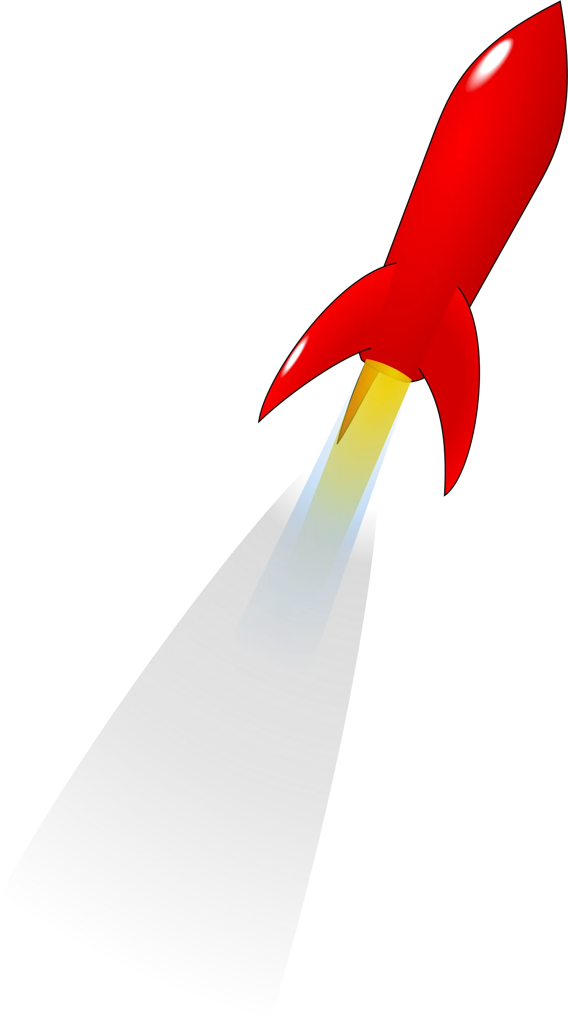 Classic Red Retro Space Rocket Clipart Vector Illustration Design