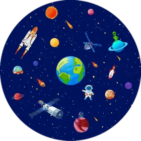 Cosmic Adventure: Whimsical Space Exploration Clipart Collection of Celestial Wonders