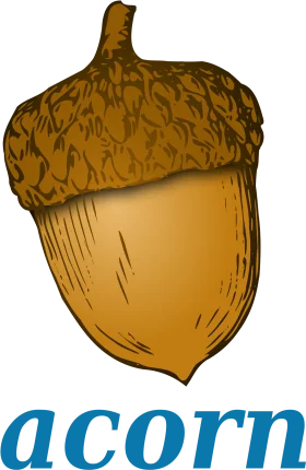 Detailed Realistic Autumn Acorn Clipart with Textured Surface and Natural Coloration