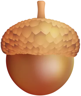 Detailed Warm-Toned Botanical Acorn Clipart with Textured Gradient Surface