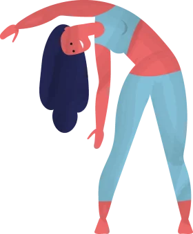 Dynamic Fitness Stretching Pose Minimalist Exercise Clipart Design