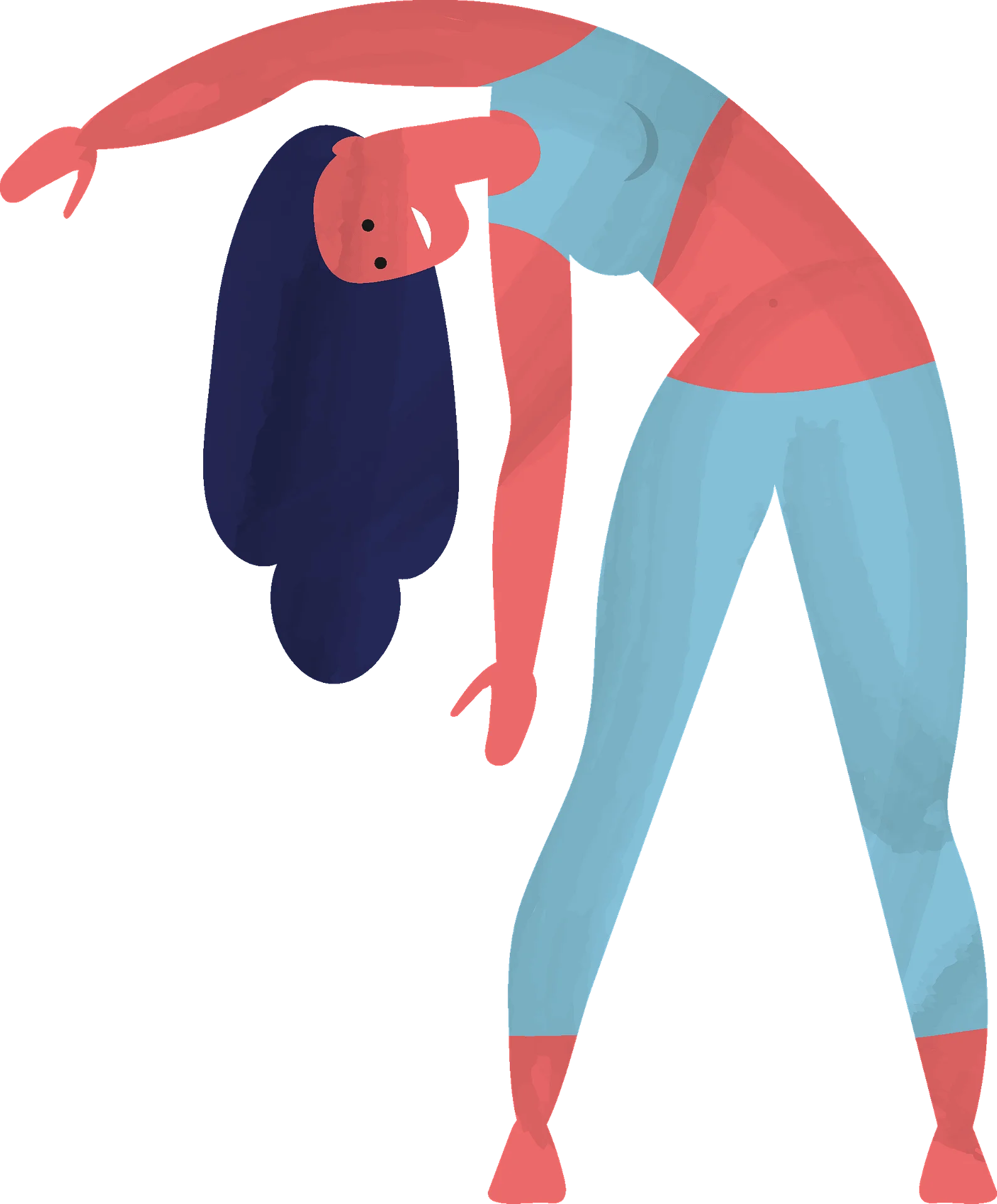 Dynamic Fitness Stretching Pose Minimalist Exercise Clipart Design