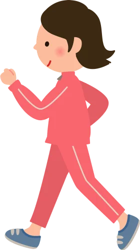 Energetic Person in Pink Exercise Clipart Walking with Confident Stride
