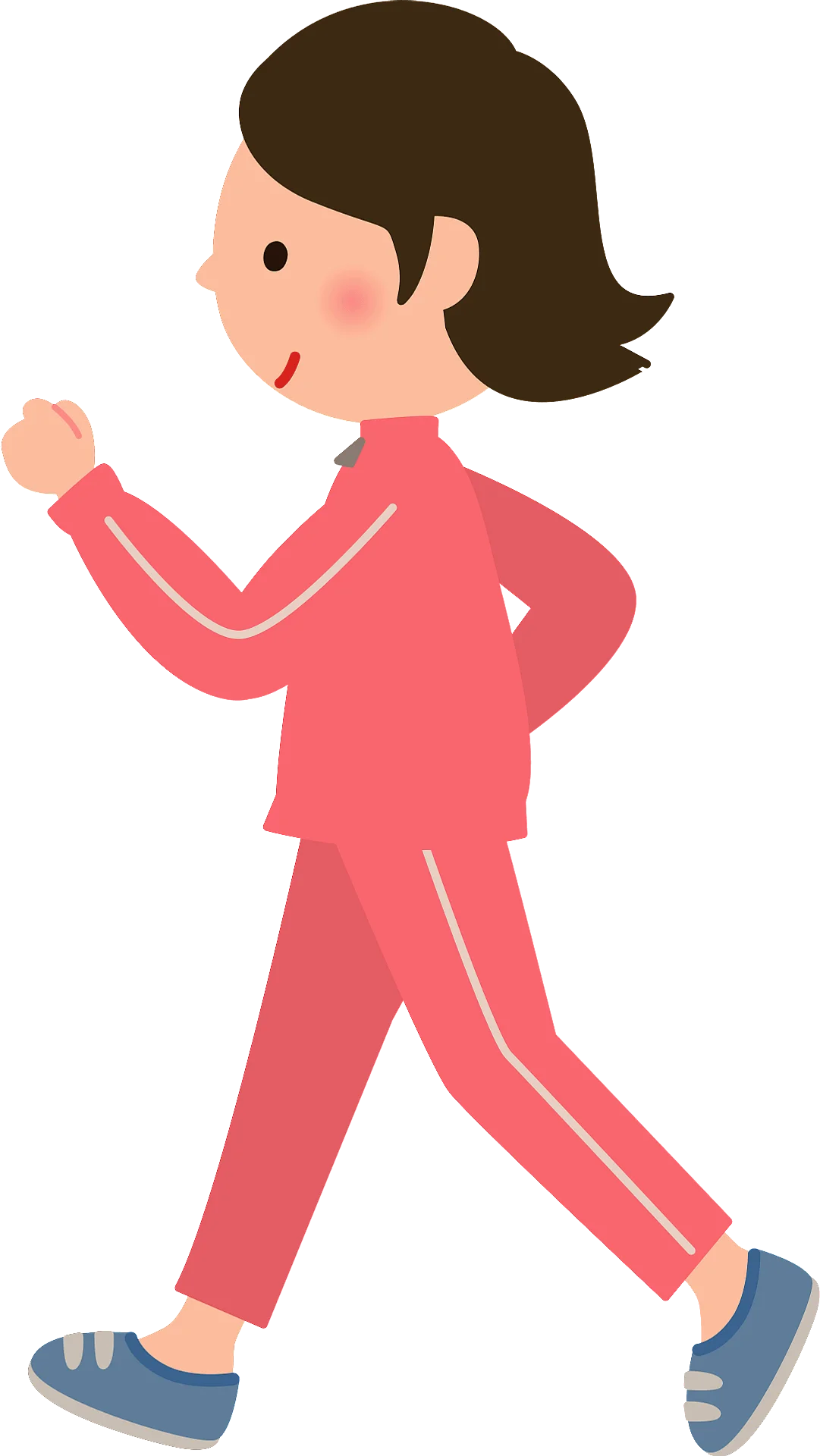 Energetic Person in Pink Exercise Clipart Walking with Confident Stride