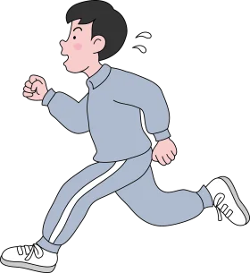 Energetic Young Runner in Blue Tracksuit Clipart Illustration of Fitness Motion
