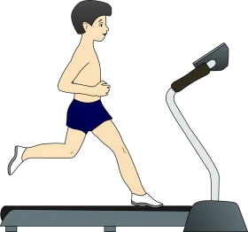 Fitness Clipart of a Person Running on a Treadmill Exercise Machine