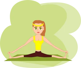 Flexible Female Performing Stretching Exercise Yoga Pose Clipart Illustration