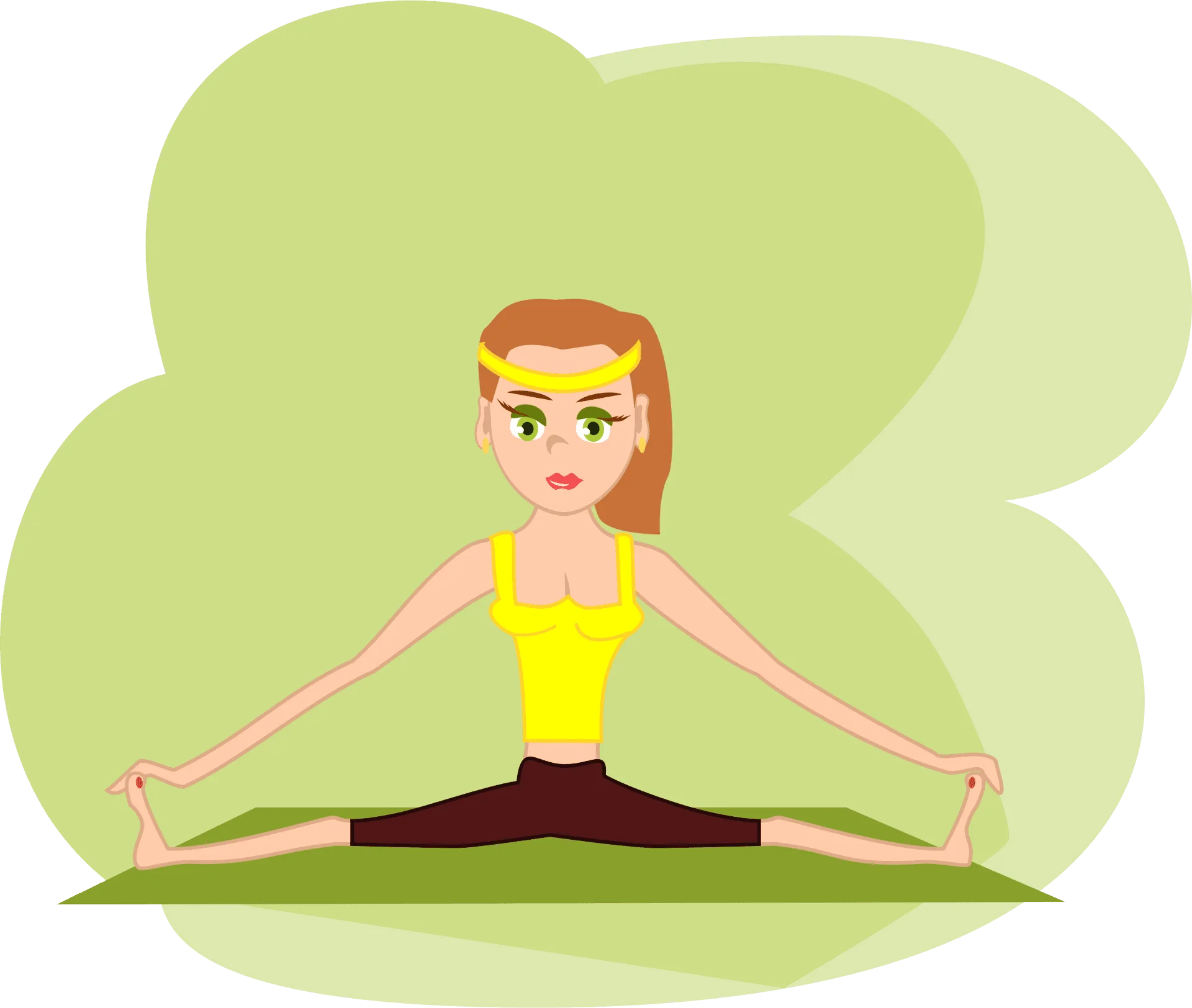 Flexible Female Performing Stretching Exercise Yoga Pose Clipart Illustration