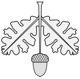 Intricate Black and White Botanical Acorn Leaf Clipart Design with Elegant Symmetry