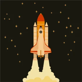 Majestic Space Shuttle Clipart Soaring Through Starry Cosmic Expanse