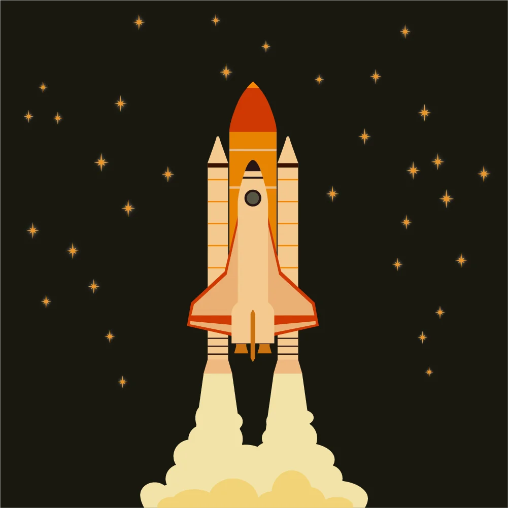 Majestic Space Shuttle Clipart Soaring Through Starry Cosmic Expanse
