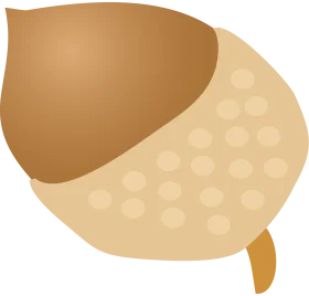 Minimalist Acorn Clipart with Soft Earthy Tones and Textured Design