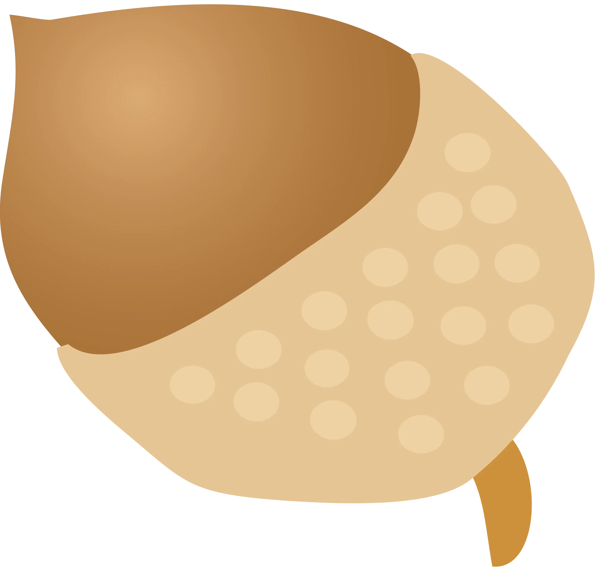 Minimalist Acorn Clipart with Soft Earthy Tones and Textured Design