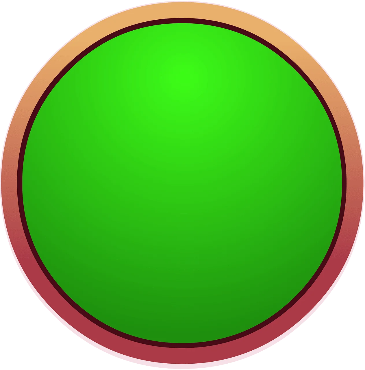 Minimalist Green Circle Clipart Design with Warm Bronze Border Accent