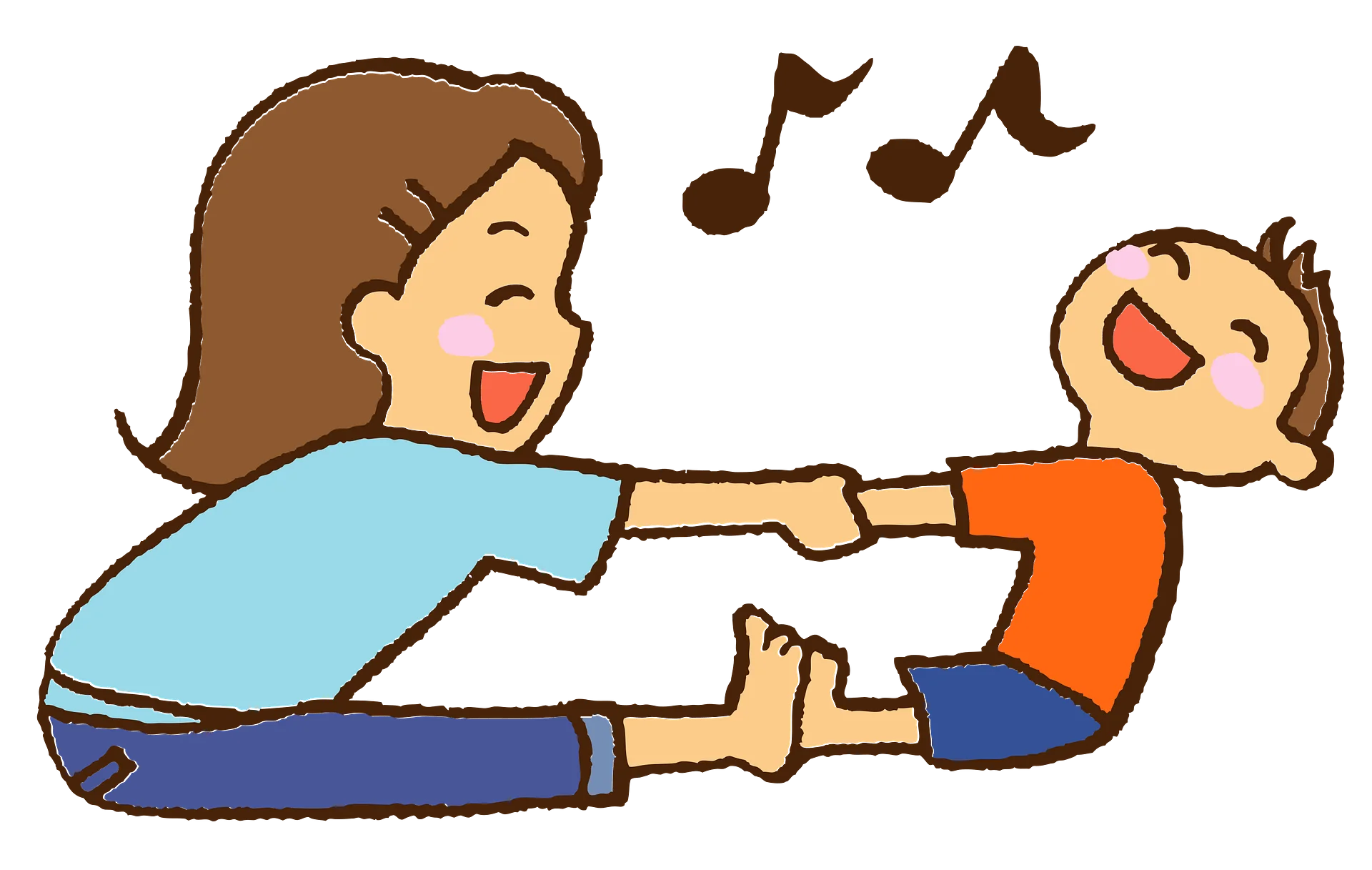 Parent and Child Dancing Together: A Joyful Exercise Clipart Illustration