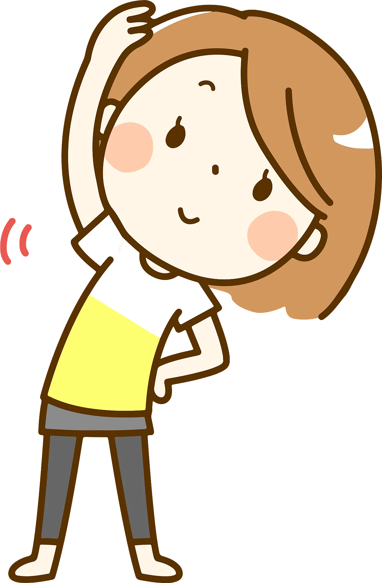 Playful Cartoon Character Stretching and Exercising Fitness Clipart Illustration